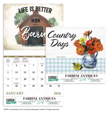 Country Days Appointment Wall Calendar - Stapled